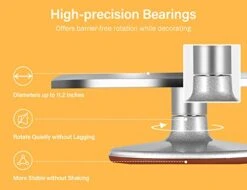 12 Inch Cake Turntable Cake Decorating Kit Supplies, 7 Pcs Baking Supplies Aluminium Alloy Revolving Cake Decorating Stand, With 3 Icing Smoother, Icing Spatula, Silicone Spatula, Cake Cutter -Peugeot Shop 41QJZIGO9bL