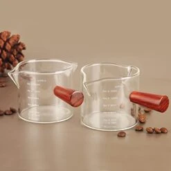 Double Spouts 150ML /5OZ Measuring Triple Pitcher Milk Cup With Wood Handle Espresso Shot Glasses Parts Clear Glass (1) 8 Double Spouts 150ML /5OZ Measuring Triple Pitcher Milk Cup With Wood Handle Espresso Shot Glasses Parts Clear Glass (1) -Peugeot Shop 41QbvvvdgfL