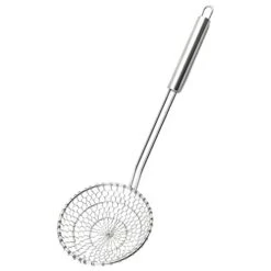Best Utensils Asian Kitchen Stainless Steel Spider Strainer Professional Wire Skimmer With Spiral Mesh (5-Inch Strainer Basket)