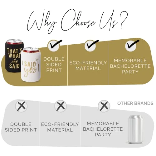 I Said Yes And That's What She Said Bachelorette Party Can Coolers, Set Of 12 Beer Can Coolies, Perfect Bachelorette Party Decorations And Bridesmaid Gifts (Black) 5 I Said Yes And That's What She Said Bachelorette Party Can Coolers, Set Of 12 Beer Can Coolies, Perfect Bachelorette Party Decorations And Bridesmaid Gifts (Black) - Image 5