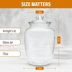 Glass Jars With Airtight Lid - Set Of 2 Large Apothecary Jar - 2 Pc Glass Jar Set – Canisters Sets For The Kitchen For Cookies, Flour, Sugar, Rice - Holds 75oz 9.5 X 5.5-inch 8 Glass Jars With Airtight Lid - Set Of 2 Large Apothecary Jar - 2 Pc Glass Jar Set – Canisters Sets For The Kitchen For Cookies, Flour, Sugar, Rice - Holds 75oz 9.5 X 5.5-inch -Peugeot Shop 41QpCduqfBL