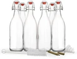 Set Of 6| 17 Oz Round Glass Bottle Set With Airtight Swing Top Stoppers | Home Brewing Bottles For Kombucha - Beer - Limoncello | Swing Top Glass Bottles Includes Brush, Funnel And Marker 10 Set Of 6| 17 Oz Round Glass Bottle Set With Airtight Swing Top Stoppers | Home Brewing Bottles For Kombucha - Beer - Limoncello | Swing Top Glass Bottles Includes Brush, Funnel And Marker -Peugeot Shop 41QrghpQ5L. AC