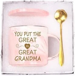 Best Grandma Mug Best Grandma Ever Mug Grandma Gifts Birthday Mothers Day Gifts For Grandma From Granddaughter Grandson Grandchildren Grandkids 12 Ounce Exquisite Box Spoon And Mug Mat Pink -Peugeot Shop 41Qze92Q sL. AC