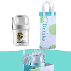 25.7oz Keep Fit Salad Meal Shaker Cup With Insulation Bag,Upgrade Fresh Salad Cup With Fork And Salad Dressing Holder Portable Fruit And Vegetable Salad Cups Container For Lunch (Blue, Large) -Peugeot Shop 41Qzi8YEKyL. AC