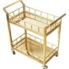 Functional Trolley Shopping Cart With Storage Box Restaurant Drink Cart Food Delivery Trolley Commercial Stainless Steel Double-Layer 4S Shop Tea Service Cart KTV Cart Mobile Wine Rack