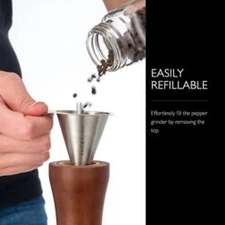 Cole & Mason 12.5-inch Forest Capstan Pepper Mill - Adjustable Pepper Grinder - Refillable Spice Tools - Hand Wash Kitchen Tools - Beech Wood -Peugeot Shop 41R5CqKPbCL