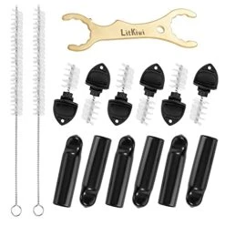 LitKiwi Beer Faucet Home Brewing Wrench,with 6 PCS Beer Plugs Tap Brush,6 PCS Faucet Rubber Tap Soother Sanitary Covers And 2 PCS Long Cleaning Brush For Most Standard American Draft Beer Faucet