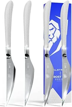 Fillet Knife - 6 Inch - Frost Fire Series - High Chromium 10CR15MOV Stainless Steel - Frosted Sandblast Finish - White Honeycomb Handle - Leather Sheath - NSF Certified -Peugeot Shop 41R6gM2Z 3L. AC