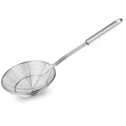 Pider Strainer Skimmer, Swify Stainless Steel Asian Strainer Ladle Frying Spoon With Handle For Kitchen Deep Fryer, Pasta, Spaghetti, Noodle, 5.5 Inch
