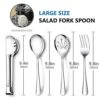 Stainless Steel Metal Serving Utensils - Large Serving Sets - 10" Spoons, 10" Slotted Spoons, 10" Forks And 9" Tongs By Teivio (Silver, 12 - Pieces)