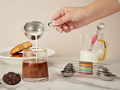 Stainless Steel Measuring Cups And Spoons Set Of 15 - Includes 7 Nesting Metal Measuring Cups, 8 Magnetic Measuring Spoons Set - Ideal Kitchen Gadgets For Cooking And Baking Needs 4 Stainless Steel Measuring Cups And Spoons Set Of 15 - Includes 7 Nesting Metal Measuring Cups, 8 Magnetic Measuring Spoons Set - Ideal Kitchen Gadgets For Cooking And Baking Needs - Image 4