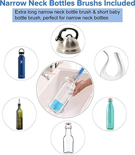 Ultimate 5 Pack Bottle Cleaner Brush Set, Long Handle Bottle Cleaning Brush & Straw Cleaner Brush For Washing Narrow Neck Beer Bottle, Wine Decanter, Pipes, Sinks, Beer Brewing Supplies 4 Ultimate 5 Pack Bottle Cleaner Brush Set, Long Handle Bottle Cleaning Brush & Straw Cleaner Brush For Washing Narrow Neck Beer Bottle, Wine Decanter, Pipes, Sinks, Beer Brewing Supplies - Image 4