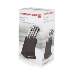Morphy Richards Accents Knife Block, Satin, Stainless Steel Finish, 5 Piece, Std, Translucent Black -Peugeot Shop 41RSOeiWkIL