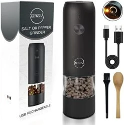 Lectric Pepper Grinder - Rechargeable Salt Pepper Mill, LED Lights Automatic Pepper Salt Mill Grinder Refillable, Adjustable Coarseness Shaker, One Hand Operation (1 Pack) 11 Lectric Pepper Grinder - Rechargeable Salt Pepper Mill, LED Lights Automatic Pepper Salt Mill Grinder Refillable, Adjustable Coarseness Shaker, One Hand Operation (1 Pack) -Peugeot Shop 41RTrgHk8L. AC