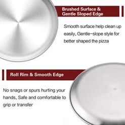 Pizza Pan, 12 Inch Pizza Pan Set Round Pizza Oven Baking Pans Tray Stainless Steel For Home Restaurant Party, Healthy & Heavy Duty, Dishwasher Safe & Easy Clean - Set Of 4 -Peugeot Shop 41Ra7UVLrRL