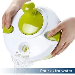Vegetable And Salad Spinner With Secure Lid Lock & Rotary Handle Salad Spinners With Bowl, Colander & Built-in Draining System (Green) 8 Vegetable And Salad Spinner With Secure Lid Lock & Rotary Handle Salad Spinners With Bowl, Colander & Built-in Draining System (Green) -Peugeot Shop 41ReqoHjsUL