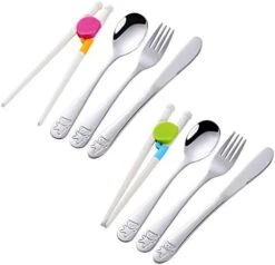 Kids Silverware, Poylim Stainless Steel Children Flatware Set, Toddler Utensils Set Of 2, Rainbow -Peugeot Shop 41RgQ 09MRL. AC
