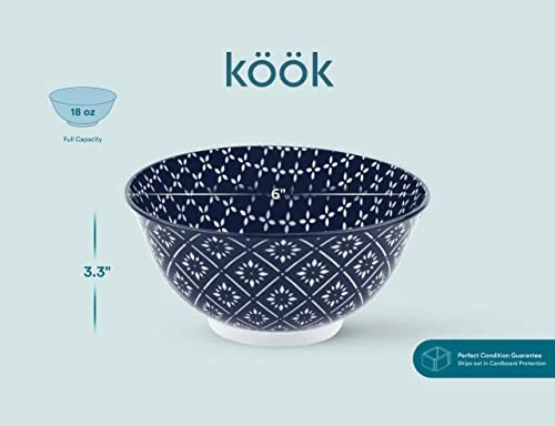 Cereal Bowls, Ceramic Make, Vibrant Color, Multi Color Designs, Bowls For Thanksgiving, Christmas And Kitchen Perfect For Soup, Pasta, Salad, Ice Cream, Set Of 6, 18oz (Navy) 5 Cereal Bowls, Ceramic Make, Vibrant Color, Multi Color Designs, Bowls For Thanksgiving, Christmas And Kitchen Perfect For Soup, Pasta, Salad, Ice Cream, Set Of 6, 18oz (Navy) - Image 5