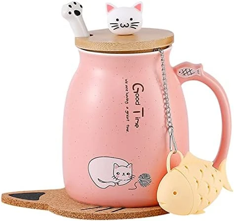 Cat Mug Cute Ceramic Coffee Mugs With Lovely Kitty Lid Cat Paw Spoon Kawaii Coaster Novelty Tea Cup Pink Mug For Women Christmas Mug Mothers Day Gifts Birthday Gifts 380ML 7 Cat Mug Cute Ceramic Coffee Mugs With Lovely Kitty Lid Cat Paw Spoon Kawaii Coaster Novelty Tea Cup Pink Mug For Women Christmas Mug Mothers Day Gifts Birthday Gifts 380ML - Image 7