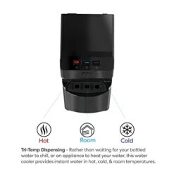 Brio Self Cleaning Bottleless Water-Cooler Dispenser With Filtration - New Black Stainless Steel - Hot Cold And Room Temperature Water. 2 Free Extra Replacement-Filters Included -Peugeot Shop 41RrHeyVaEL