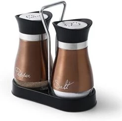 Salt And Pepper Shakers Set, Stainless Steel With Glass Bottle For Table, RV, Camp, BBQ, Set Of 2, Sliver -Peugeot Shop 41RtSojFCLL. AC