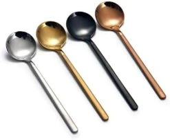 Set Of 8 Mini Espresso Spoons 5.3-inch Matte Black Frosted Handle Stainless Steel Coffee Spoons For Dessert Tea Ice Cream Sugar Cake Coffee -Peugeot Shop 41RvvlX0jAL. AC