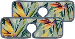 15" Microfiber Cloth Kitchen Faucet Absorbent Mat Splash Guard Drip Water Catcher Countertop Drying Protector Pads Faucet Behind For Bedroom Farmhouse Tropical Flower Plant Leaf 4PCS -Peugeot Shop 41Rx LfsRGL. AC