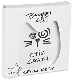 Pavilion Gift Company Blobby Cat, Cat Spoon Rest "Stir Crazy", 5", White -Peugeot Shop 41RzlprO7bL