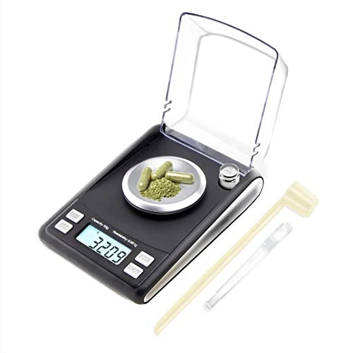 Digital Milligram Scale 50/0.001 G, High Precision Jewelry Scale With 20g Cal Weight, Scoop, Powder Pan And Tweezers For Powder Medicine, Reloading(Batteries Included) 4 Digital Milligram Scale 50/0.001 G, High Precision Jewelry Scale With 20g Cal Weight, Scoop, Powder Pan And Tweezers For Powder Medicine, Reloading(Batteries Included) - Image 4
