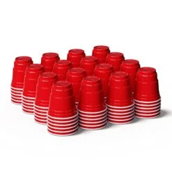 100ct 2oz. Mini Red Shot Cups, Disposable And Small Size Perfect For Party, Tastings, Sample And More
