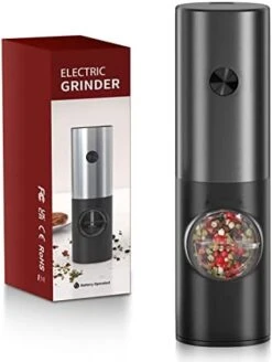 Lectric Salt And Pepper Grinder Set, EAGMAK Battery Powered Automatic 70ml Pepper Mill Grinders, Stainless Steel Electronic Mill Shakers With Adjustable Coarseness, LED Light & Storage Base (2 Pack) 18 Lectric Salt And Pepper Grinder Set, EAGMAK Battery Powered Automatic 70ml Pepper Mill Grinders, Stainless Steel Electronic Mill Shakers With Adjustable Coarseness, LED Light & Storage Base (2 Pack) -Peugeot Shop 41SAK0x7W7L. AC