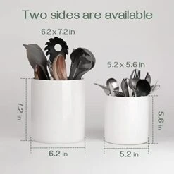 White Utensil Holder, Large Utensil Holder For Kitchen Counter (H7.2” X W6.2”), Ceramic Cooking Utensil Crock For Kitchen Decor, Anti-Scratches And Stable, Handmade DIY Gifts For Moms 10 White Utensil Holder, Large Utensil Holder For Kitchen Counter (H7.2” X W6.2”), Ceramic Cooking Utensil Crock For Kitchen Decor, Anti-Scratches And Stable, Handmade DIY Gifts For Moms -Peugeot Shop 41SH5tPYd4L