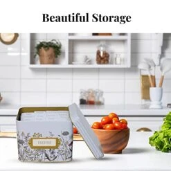 Tin Recipe Box - Includes 100 4X6 Cards, 12 Dividers - Beautiful Decorative Tin Box Gift Set (Wild Flower) -Peugeot Shop 41SKipz5BrL