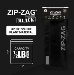 Ip-Zag BLACK (10 Half-pound Bags) Airtight Bags, Resealable, Reusable, Smell Proof Bags, Odor Proof Baggies, Anti-Puncture, Washable, Food Safe, Treated For No Static, For Dry Herbs And Spices -Peugeot Shop 41SQ27iWauL