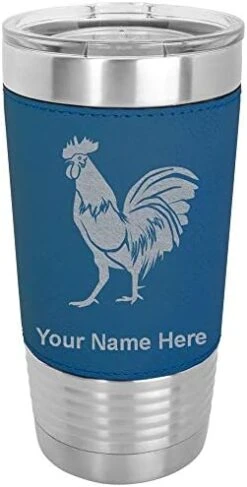20oz Vacuum Insulated Tumbler Mug, Rooster, Personalized Engraving Included (Faux Leather, Rustic) -Peugeot Shop 41STIan570L. AC
