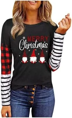 Crewneck Sweatshirts For Women Cute Fashion Christmas Print Long Sleeve Sweatshirts Loose Tops Pullover Top Streetwear -Peugeot Shop 41SYy9LZzhL. AC