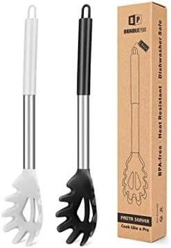 Ack Of 2 Silicone Pasta Fork, Kitchen Heat Resistant Noodle Spoon Server, BPA Free Spaghetti Strainer,Best Cooking Tools (Gray-Blue) -Peugeot Shop 41SdsRNkOOL. AC