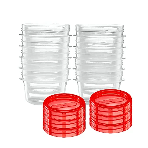 (4 Ounce 10 Pack) Twist Cap Containers Clear Bottom With Red Top Screw On Lids Twist Top Food Storage Freezer Reusable Containers 7 (4 Ounce 10 Pack) Twist Cap Containers Clear Bottom With Red Top Screw On Lids Twist Top Food Storage Freezer Reusable Containers - Image 7