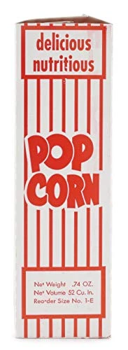 Snappy 1-E Small Red And White Close Top Popcorn Boxes, 3/4 Ounce, 100 Count