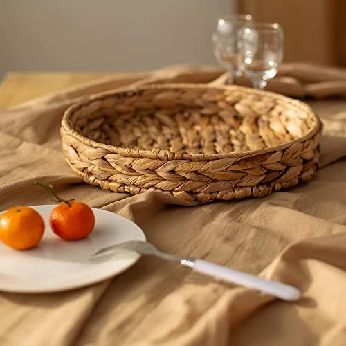 Fruit Tray Weaving By Grass, Round Bins For Vegetable, Arts And Crafts. (Large) 2 Fruit Tray Weaving By Grass, Round Bins For Vegetable, Arts And Crafts. (Large) - Image 2