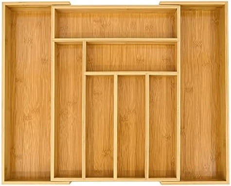 Bamboo Silverware Organizer, Expandable Kitchen Drawer Organizer For Cutlery, Wooden Utensil Holder, Multi-Function Drawer Storage, 5-7 Compartments 5 Bamboo Silverware Organizer, Expandable Kitchen Drawer Organizer For Cutlery, Wooden Utensil Holder, Multi-Function Drawer Storage, 5-7 Compartments - Image 5