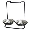 Metalla Stainless Steel Double Spoon Rest, Black