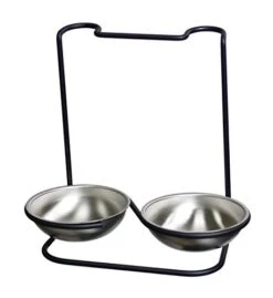 Metalla Stainless Steel Double Spoon Rest, Black