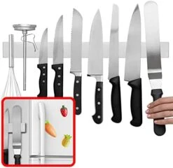 10 Inch Magnetic Knife Holder For Refrigerator, Magnetic Knife Holders For Fridge Or Kitchen Wall No Drilling, Magnet Strips For Knives & Metal Utensils, Tool Rack, Stainless Steel 19 10 Inch Magnetic Knife Holder For Refrigerator, Magnetic Knife Holders For Fridge Or Kitchen Wall No Drilling, Magnet Strips For Knives & Metal Utensils, Tool Rack, Stainless Steel -Peugeot Shop 41SoodFZ9LL. AC