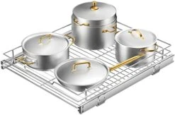 AHNR Pull Out Cabinet Organizer, 2-Tier Under Sink Slide Out Kitchen Cabinet Storage Shelves With Sliding Storage Drawer For Cabinet - 12.6W X 16.5D X 13H, Request At Least 13" Cabinet Opening -Peugeot Shop 41T4cA3ZBfL. AC