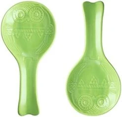Owl Ceramic Spoon Rest Set, Large Spoon Holder For Kitchen, Drip Catcher For Ladle, Spatula, Tongs, Cooking Accessories, Set Of 2 (Pink) -Peugeot Shop 41TA30F3uDL. AC