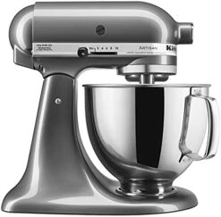 KitchenAid KSM150PSER Artisan Tilt-Head Stand Mixer With Pouring Shield, 5-Quart, Empire Red And 3-Piece Pasta Roller & Cutter Set Attachment, Silver -Peugeot Shop 41TPMkGMRjS. AC