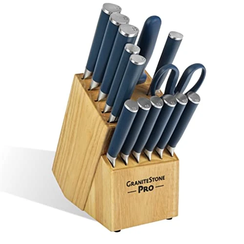 Stone Pro Nutriblade 14-Piece Knife Set For Kitchen With Knife Block, Premium Kitchen Knives Set For Kitchen, Chef Knife Set With Block, Complete Knifes Set, Ultra Sharp Stainless-Steel Blade 1 Stone Pro Nutriblade 14-Piece Knife Set For Kitchen With Knife Block, Premium Kitchen Knives Set For Kitchen, Chef Knife Set With Block, Complete Knifes Set, Ultra Sharp Stainless-Steel Blade