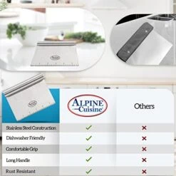 Stainless Steel Dough Scraper With Comfortable Handle - Heavy Duty Dough Cutter With Measuring Markings - Multipurpose Food Scraper For Pastry, Pizza, Cake, & Bread - Dishwasher Safe -Peugeot Shop 41TRLv8IDfL