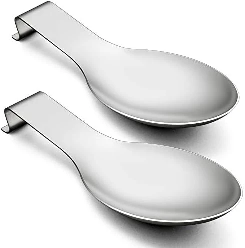 Spoon Rest Set Of 2 For Kitchen Counter Stove Top, Stainless Steel Utensil Rest Ladle Spatula Holder, Heavy Duty, Dishwasher Safe 10 Spoon Rest Set Of 2 For Kitchen Counter Stove Top, Stainless Steel Utensil Rest Ladle Spatula Holder, Heavy Duty, Dishwasher Safe - Image 10